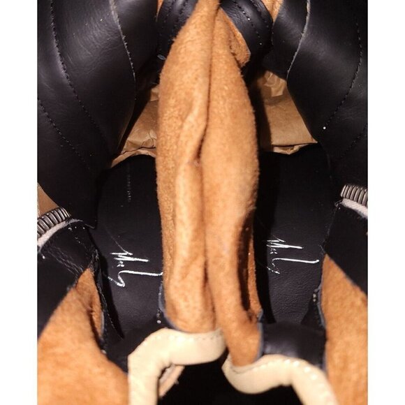 Giuseppe Zanotti Buckle Wedge Leather Sneaker 36 6 Gold Metallic High Top New - Picture 10 of 11